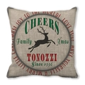 Christmas reindeer silhouette pillowcase in peach skin velvet with festive typography - Jumping Reindeer Custom (11)