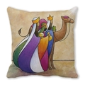 Peach skin pillowcase featuring artistic three wise men and camel religious pattern - Three Wise Men and Camels Style (11) / 45cmx45cm (Cover Only)