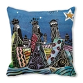 Housse de coussin de Noël avec motif Rois Mages en tissu peau de pêche doux - Style gravure suivant l'étoile (18)