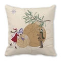 Peach skin pillowcase featuring festive Christmas greenery and holiday illustration - Cozy Christmas Ball Pine Branch Style (10)