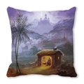 Housse de coussin Nativité avec scène de Bethléem en tissu peau de pêche pour Noël - Nuit de Bethléem et Nativité (9)