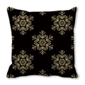 Christmas cushion cover featuring elegant golden snowflake patterns on black peach skin fabric - 45x45cm / Black Gold Snowflake Grain (30)