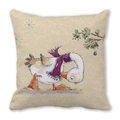 Winter themed pillow cover featuring a cute duck illustration in watercolor style - Winter Purple Scarf Duck Style (15)
