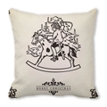 Christmas pillowcase featuring a vintage boy on a rocking horse with Merry Christmas text - Rocking Horse Line Art (20)