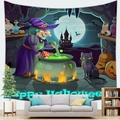 Detail van Halloween wandkleed met heks bij ketel en Happy Halloween tekst op de muur - 100X70 / Heksenbrouwsel (3)