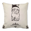 Square Christmas pillowcase featuring Santa Claus sketch and Merry Christmas text - Santa Face Line Art (23)