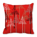 Red Christmas pillow cover with abstract forest tree pattern for sofa and bedroom - Red Abstract Forest (28) / 18x18 Inch