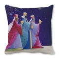 Exotic Three Wise Men portrait cushion cover in soft peach skin fabric for home decor - Magi Style (24) / 45cmx45cm (Cover Only)