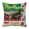 Funda de cojín de piel de melocotón con diseño de aves flores y Sweet Summertime - Baño de Pájaros Sweet Summertime (29)