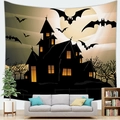Halloween tapestry with haunted castle, bats and moon silhouette for home wall decor - Castle Silhouette (8)