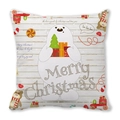Christmas pillow case with polar bear and tree print on peach skin fabric - 18x18 Inch / Polar Bear Red Truck Style (20)