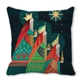 Housse de coussin de Noël avec motif géométrique des Rois Mages et de l'étoile - Les trois mages style géométrique (20)