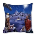 Exotic portrait cushion cover with religious starry night oil painting illustration - Shepherds Pilgrimage Style (29) / 45cmx45cm (Cover Only)
