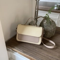 Borsa a mano bicolore in paglia intrecciata e pelle rosa con tracolla inclusa - Cachi