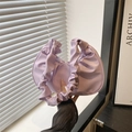 Minimalist light purple pleated cloud bag with soft matte leather and chic crescent shape - Purple