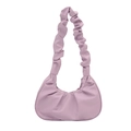 Bolso de hombro plisado lavanda de moda con correa fruncida para mujer con estilo - Morado