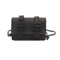 Mini sac bandoulière noir minimaliste avec texture peau de poisson et doubles boucles - Noir