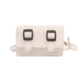 Mini sac bandoulière blanc en simili cuir grainé avec détails de boucles noires - Blanc