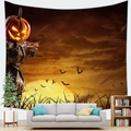 Halloween wandtapijt met pompoen vogelverschrikker en vleermuizen woonkamer decoratie - 100X70 / Pompoen Vogelverschrikker (9)