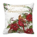Floral Christmas pillowcase with red cardinals and Seasons Greetings gold lettering - Seasons Greetings Cardinal Style (29)