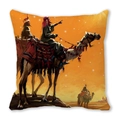 Exotic portrait pillowcase featuring an oil painting of a camel in a desert sunset scene - Desert Sunset Camel Style (32) / 45cmx45cm (Cover Only)