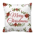 Merry Christmas peach skin pillowcase with red floral wreath and holiday berries - Merry Christmas Wreath Style (30)