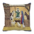 Christmas Nativity scene cushion cover with A King Is Born print on soft fabric - 18x18 Inch / Nativity King Is Born Style (36)