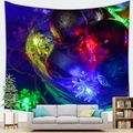 Christmas themed tapestry with glowing snowflakes and festive ornaments for living room - Christmas Ornaments Snowflake Print (10)