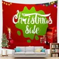 Christmas Sale wall tapestry with Santa Mail motif and festive pine needle decor - Christmas Sale Theme Backdrop (12)