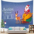 Detailed view of the Christmas tapestry with Santa Claus on a sleigh over the sofa - Snowy Sleigh (8) / 100x70(Peach Skin)
