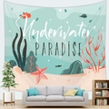 Dettaglio dell'arazzo paradiso sottomarino con pesci colorati, stelle marine e coralli - Underwater Paradise (1) / 150x100cm (Pelle di pesca)