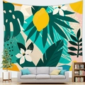 Tapisserie murale tropicale avec feuilles de monstera et citrons pour salon moderne - Style Citron Monstera (7)