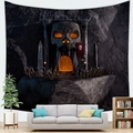 Gothic Halloween Wandteppich mit Schädelhöhle und warmem Licht für Wanddekoration - 100x70(Pfirsichhaut) / Stil 11
