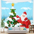 Christmas tree and Santa Claus tapestry wall hanging for festive home living room decor - 3 / 100x70(Peach Skin)