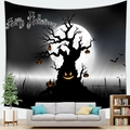 Halloween wandtapijt met griezelige boom, pompoenen en volle maan voor woonkamerdecoratie - Stijl 9