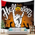 Halloween Party wall tapestry with spooky pumpkin and graveyard scene for home decor - Style 10 (10)