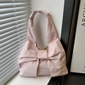 Borsa a spalla rosa chiaro con fiocco elegante per uno stile quotidiano minimalista - Rosa