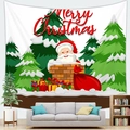 Cartoon Santa Claus Christmas tapestry wall hanging for home holiday wall decor - Peach Skin Santa at Chimney (Style 7) / 100X70
