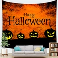 Halloween tapestry with orange pumpkins and Happy Halloween text on white wall - Bright Orange Pumpkin Silhouette (8)