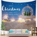 Detail van kerstwandtapijt van perzikhuid met een sneeuwbol en een feestelijke slogan - 100x70(Perzikhuid) / Glazen Bol Kerstboom (Stijl 7)