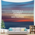 Détail de la tapisserie coucher de soleil avec citation inspirante au-dessus du sofa - Style Inspirant Coucher de Soleil sur l'Océan(3) / 100x70(Peau de Pêche)