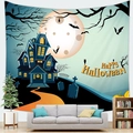 Arazzo di Halloween castello infestato in velluto pelle di pesca per decoro casa - Stile Castello Fantasma (3)