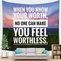 Tenture murale paysage de coucher de soleil avec citation pour salon moderne - 100x70cm / Style Nuage de Feu
