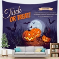 Arazzo da parete zucca di Halloween con pipistrelli e luna per decorazioni casa - Stile 8