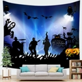Ταπετσαρία ροκ συναυλίας Halloween με φαντάσματα και κολοκύθες για διακόσμηση - 100x70cm (Ύφασμα Peach Skin) / Στυλ Θέμα Ροκ Συναυλία (3)