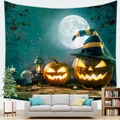 Halloween pumpkin and skull tapestry wall hanging for festive home living room decor - Skull Pumpkin (12)