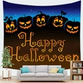 Halloween pumpkin tapestry with Jack-o'-lanterns and Happy Halloween print decoration - Starry Sky Pumpkin (5)