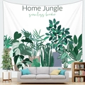Arazzo da parete Home Jungle con piante tropicali e foglie di monstera decorative - 100x70cm / Piante Home Jungle (Pelle di Pesca)