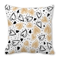 Taie d'oreiller de la Saint-Valentin en peau de pêche avec motifs de cœur et pois noirs - Points Cœur Doré Ligne Noire (30) / 45x45 cm