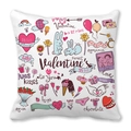 Valentine's Day peach skin pillowcase with colorful hand-drawn love and rabbit prints - Colorful Graffiti Balloon Rabbit (10)